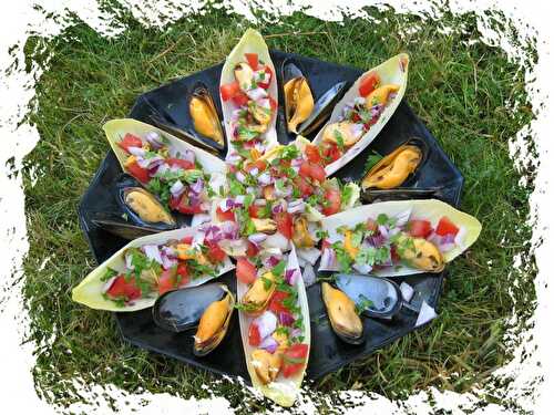 Assiette d'endive aux moules