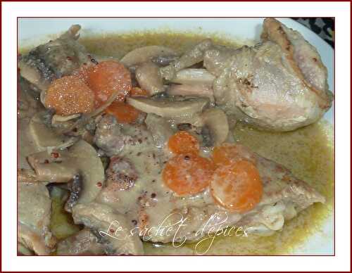 Cuisses de poulet aux champignons et à la moutarde