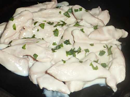 Emincé de poulet sauce citronnée