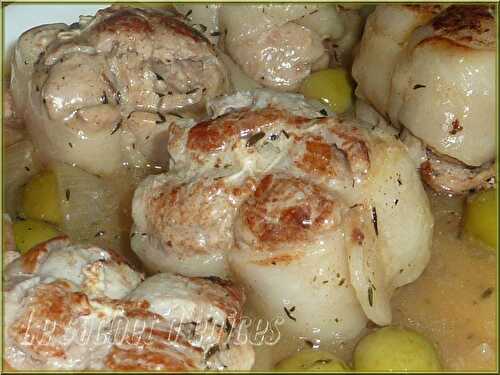 Paupiettes de veau aux olives et aux lardons