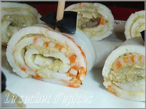 Roulades de surimi à la tapenade verte