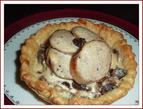 Tartelettes au boudin blanc truffé et aux champignons des bois