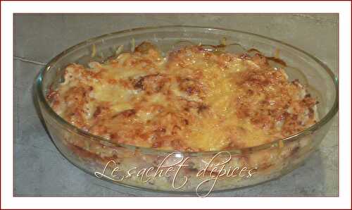 Gratin de chou-fleur aux lardons et à la moutarde à l'ancienne