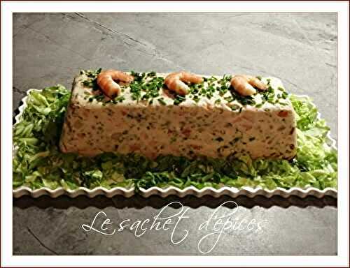 Terrine de St Jacques, saumon et crevettes