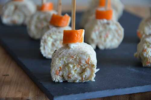 Apéritif roulé au surimi (oeuf mimosa et fromage frais)