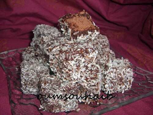 Carrés moelleux chocolat noix de coco
