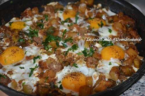 Chakchouka aux oeufs et boulettes (kefta)