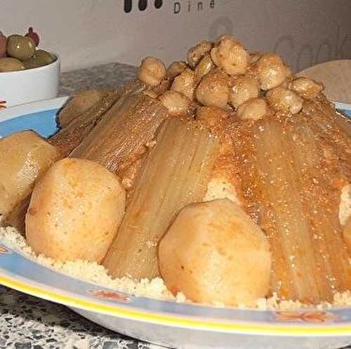 Couscous aux cardons et navets couscous de l'aid