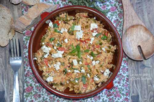 Menemen turc ( recette aux oeufs et poivrons)