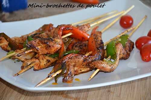 Mini brochettes de poulet aux poivrons