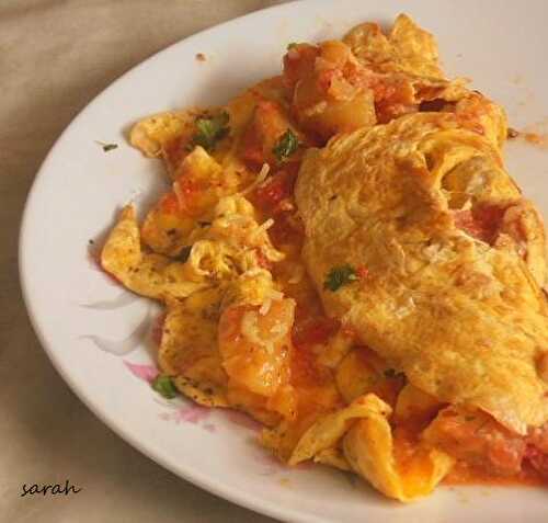 Omelette pommes de terre tomates et fromage - Le Sucré Salé d'Oum Souhaib