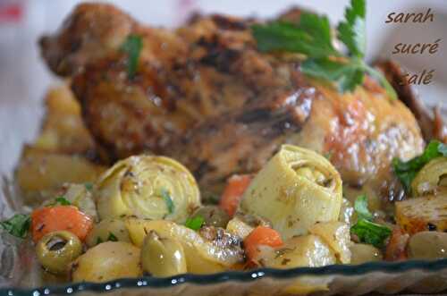 Poulet rôti facile et ses légumes