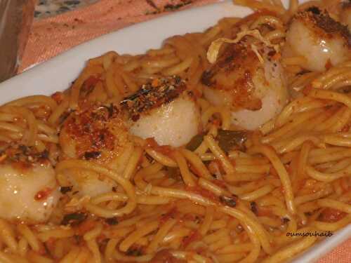 Spaghettis aux noix de st Jacques