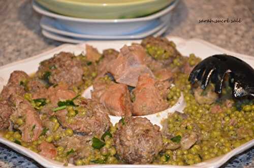 Tajine de veau petits pois et coeurs d'artichauts farcis