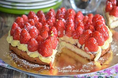 Tarte aux fraises avec palet breton