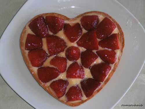 Tarte aux fraises gourmande en coeur!!