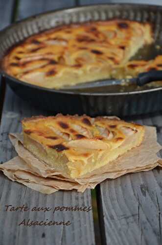 Tarte aux pommes alsacienne (tarte flan) - Le Sucré Salé d'Oum Souhaib