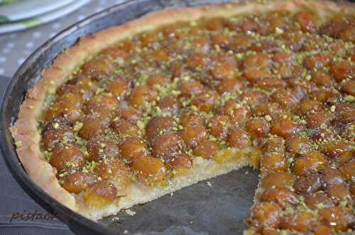 Tarte mirabelles facile aux amandes et pistaches