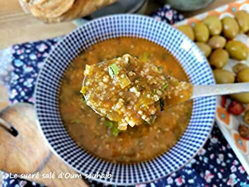 Soupe tunisienne au poisson (chorba frik au poisson)