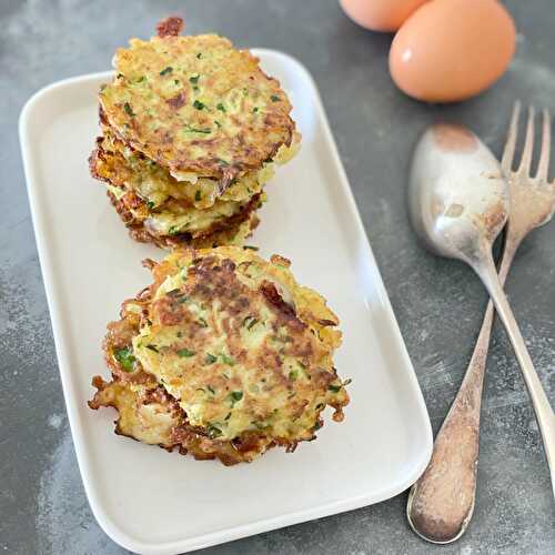 Des paillassons de courgettes à la Mozzarella