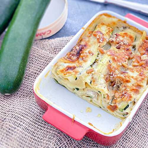 Les lasagnes végétariennes aux courgettes et camembert.