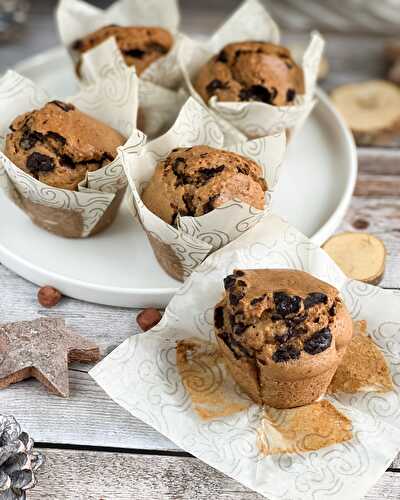 Les muffins noisettes et pépites de chocolat