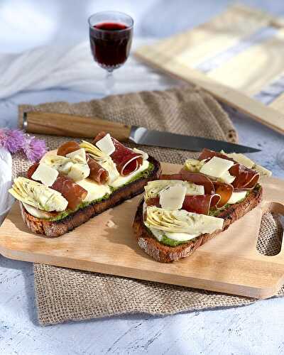 Une recette facile de crostinis mozzarella et artichaut