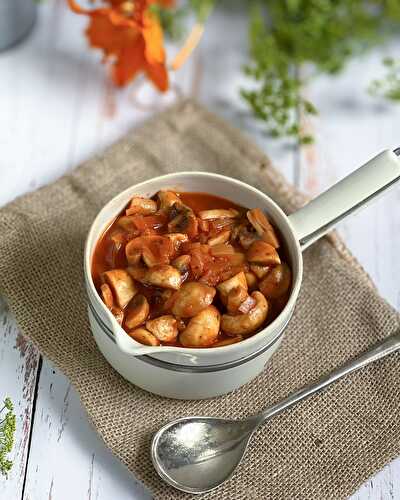 Les champignons à la grecque à la tomate recette facile