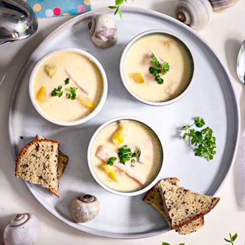 Soupe crémeuse au saumon