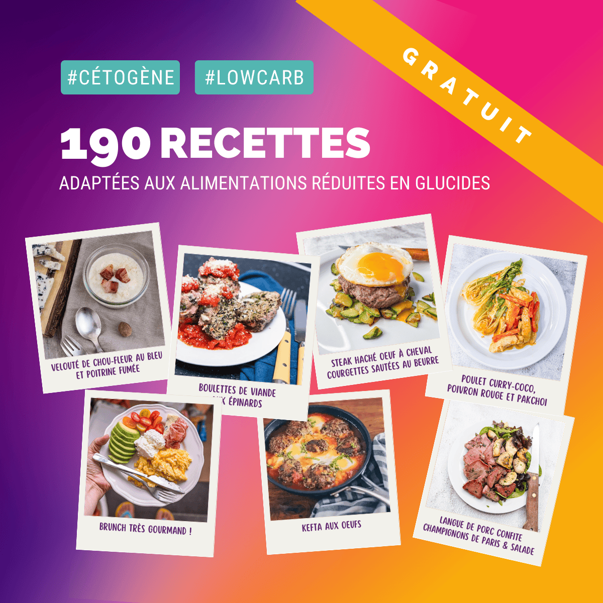 190+ recettes céto et lowcarb gratuites à découvrir