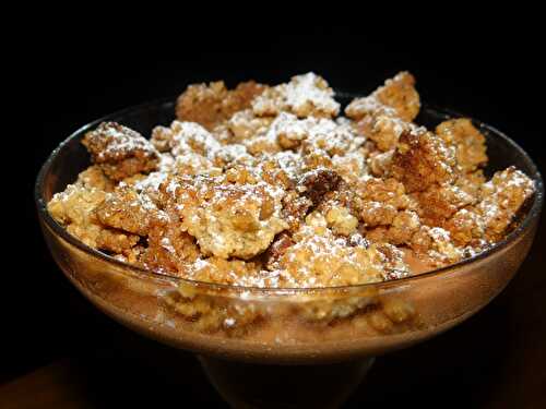 Black verrine : mousse au chocolat rapidos et son crumble à la noisette