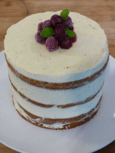 Naked cake framboise, huile d’olive & citron