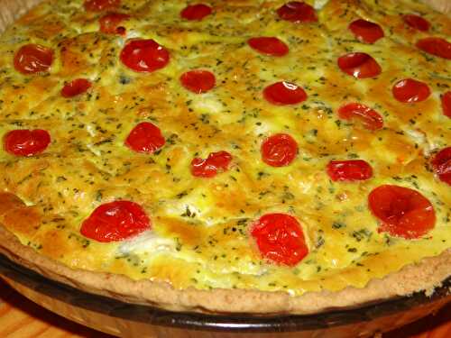 Quiche aux tomates cerises, au chèvre & au basilic