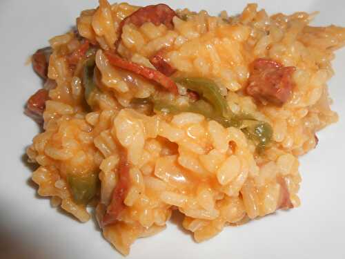 Risotto au chorizo et poivron vert