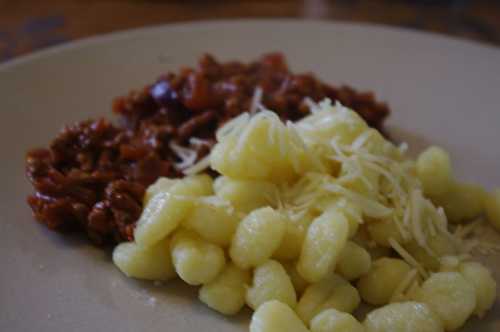 Boeuf façon bolognaise & mini gnocchi