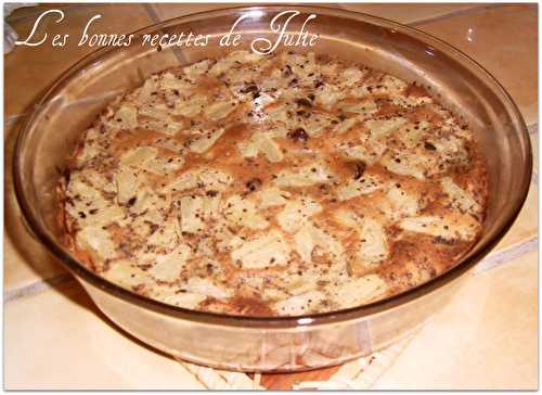 Clafoutis à l'ananas & touches de chocolat