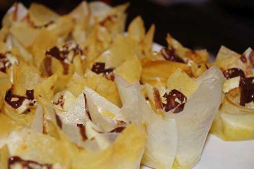 Croustillants banane, crème d'amandes, chocolat & gingembre - Les bonnes recettes de Julie
