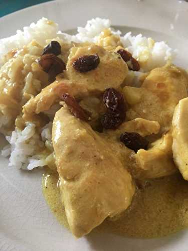 Curry de poulet à la crème & au Cognac