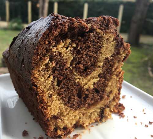 Gâteau au yaourt marbré, cacao & pépites de chocolat