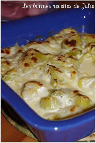 Gratin de poireaux au Saint-Nectaire