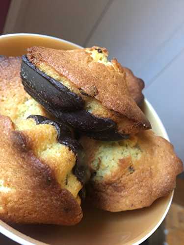 Madeleines au beurre, chocolat craquant