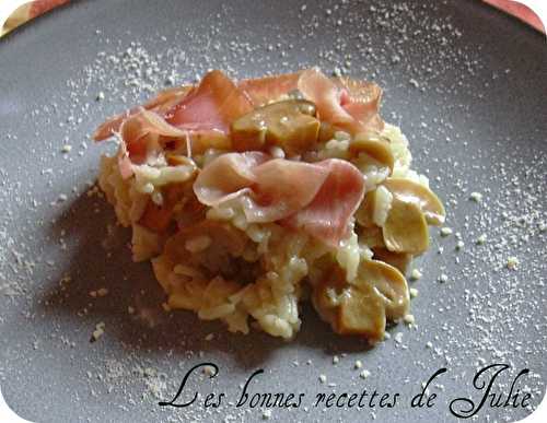 Risotto aux champignons et jambon de Parme