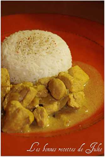 Sauté de porc au curry et au lait de coco - Les bonnes recettes de Julie
