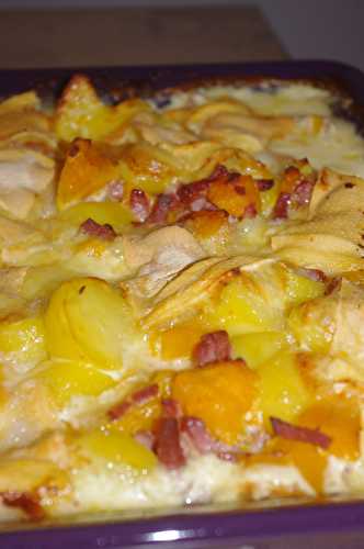 Tartiflette automnale, à la courge butternut