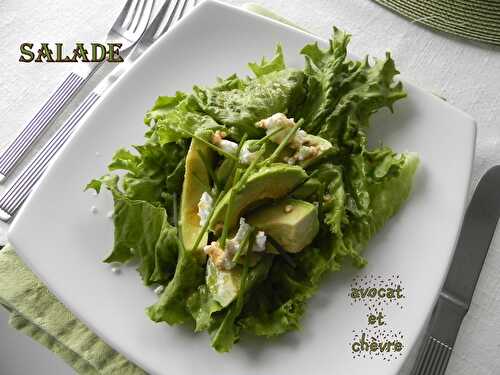 Avocat et chèvre en salade et vinaigrette à la sauce tamari, sans gluten