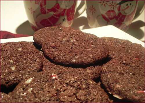 Biscuits au chocolat et aux cannes de bonbon