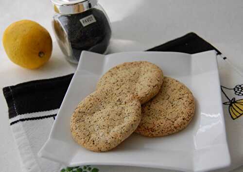 Biscuits au citron et aux graines de pavot, sans gluten et sans lactose