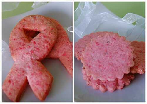 Biscuits aux pralines roses, pour octobre rose