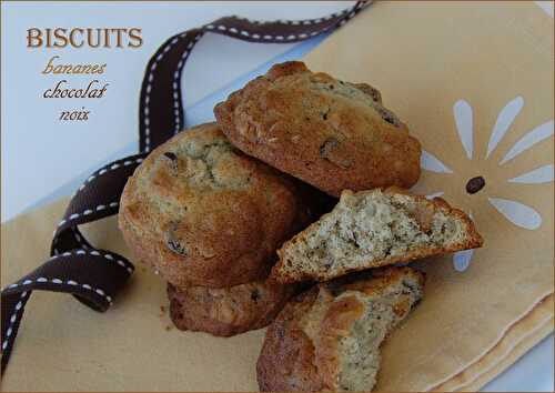 Biscuits riches et gourmands, aux bananes, aux noix et pépites de chocolat, sans gluten