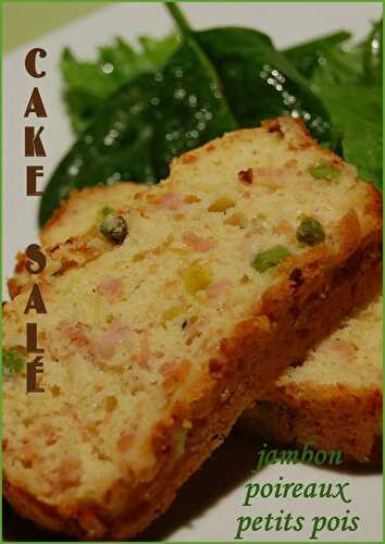 Cake ou pain aux jambon, poireaux et petits pois, sans gluten et sans lactose